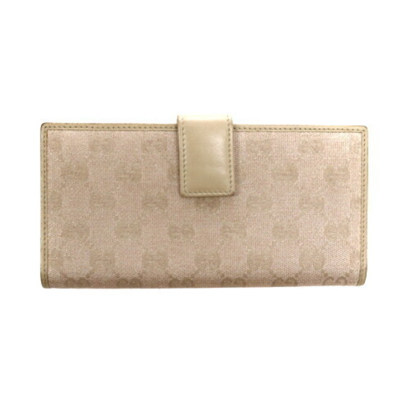 Gucci Wallet Long GG Lame Heart Flap G Beige Pink - Picture 2 of 13